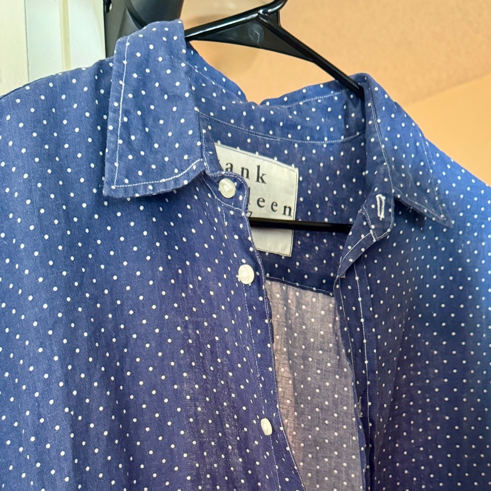 Frank & Eileen blue Polka Dot Shirt